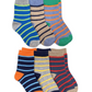 Stripe Pattern Crew Socks 6 Pair Pack - Jefferies Socks