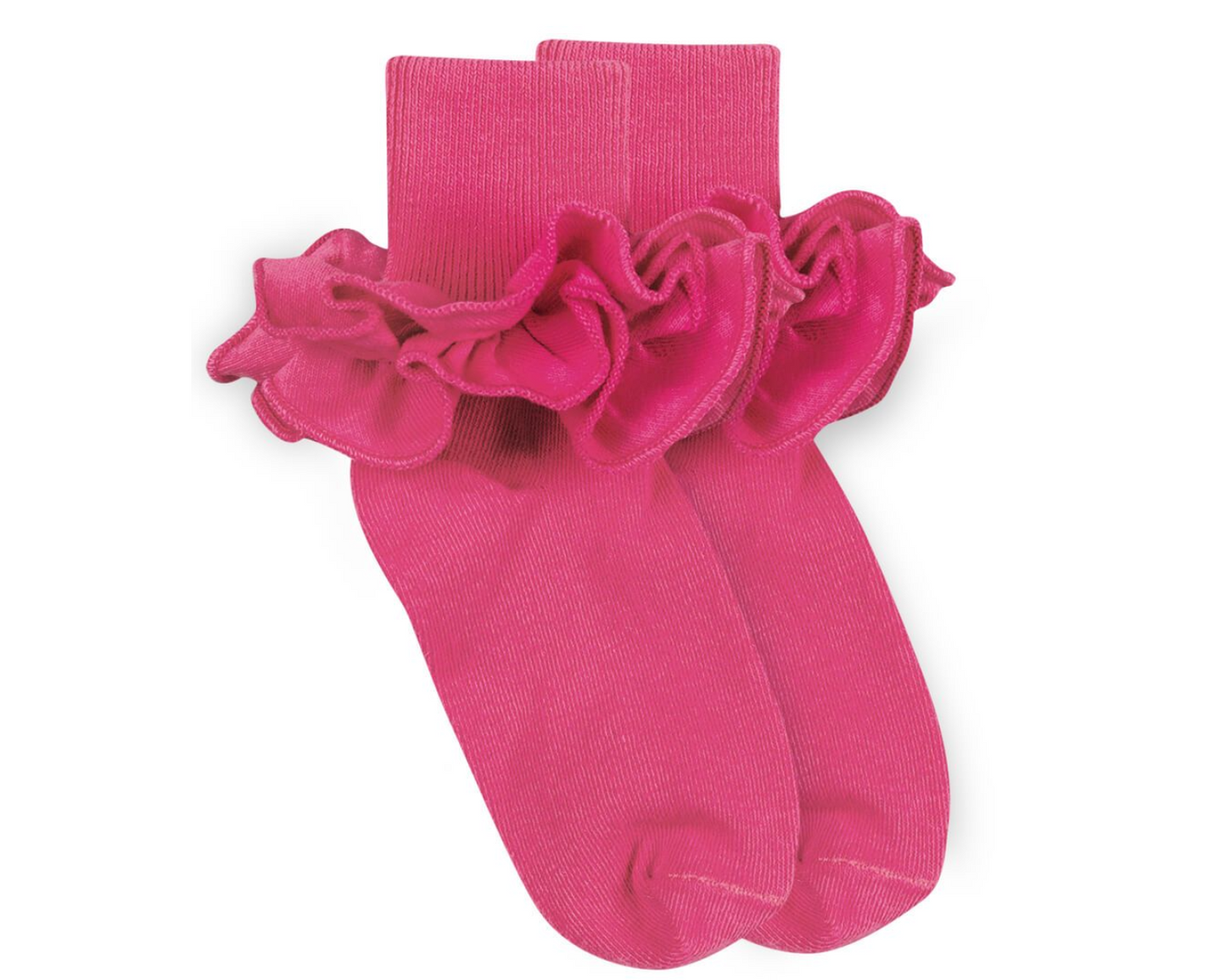 Misty Ruffle Lace Turn Cuff Socks 1 Pair- Bubble Gum - Jefferies Socks