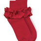 Misty Ruffle Lace Turn Cuff Socks 1 Pair- Red - Jefferies Socks