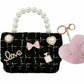 Tiny Mini Crossbody- Black with pearls - Hot Focus
