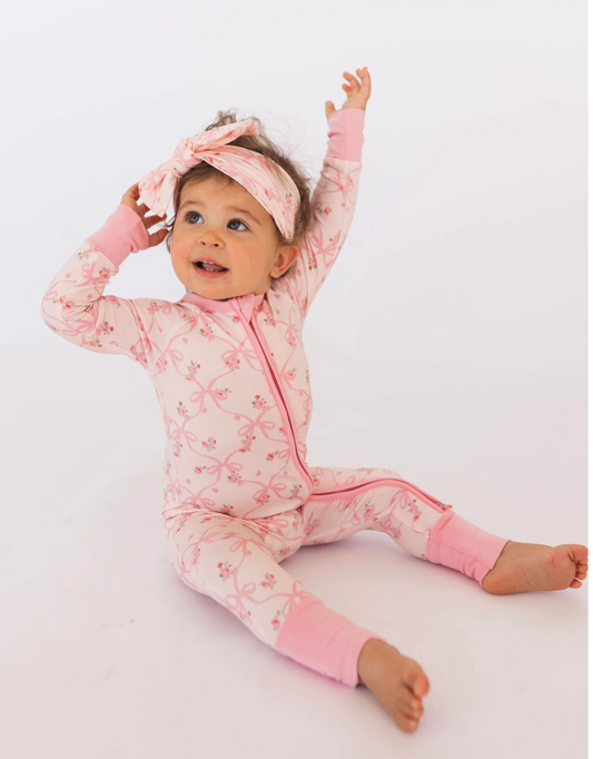 Rosie Bow Zipper Romper - In My Jammers