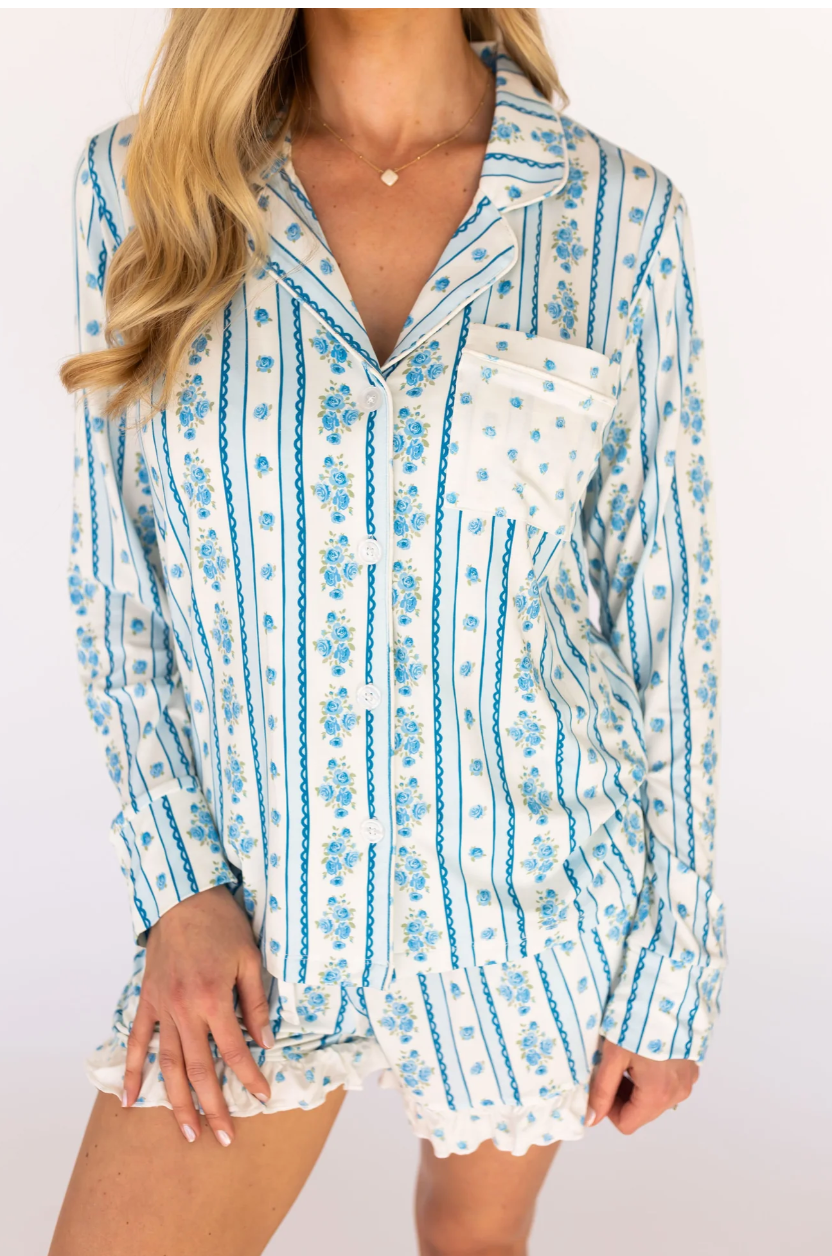 Forever Blooming Women's Long Sleeve Short Set - In My Jammers