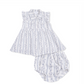 Kimberly Floral Stripe  Western Pearl Snap Dress & Bloomer