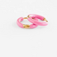 Enamel Hoop Earrings- Pink - Pip Pop Post
