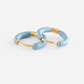 Enamel Hoop Earrings- Blue - Pip Pop Post