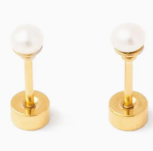 Mini Pearl Stud Earrings - Pip Pop Post