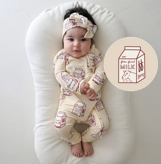 Bamboo Zip Pajamas | Milk - Forever French