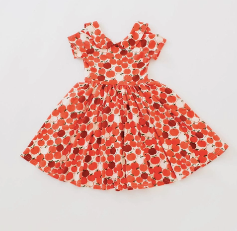 Elizabeth Dress in Apple Preorder - Baby Sweet Pea's Boutique