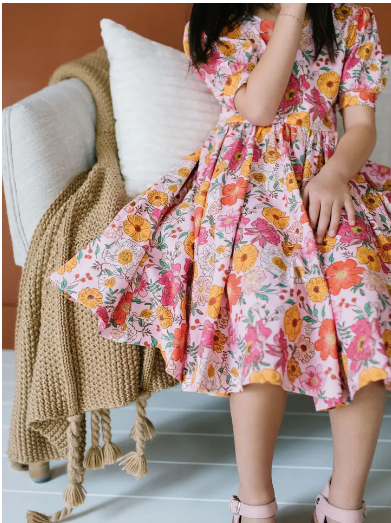 Puff Dress in Autumn Garden Preorder | Girls Fall Dress - Baby Sweet Pea's Boutique