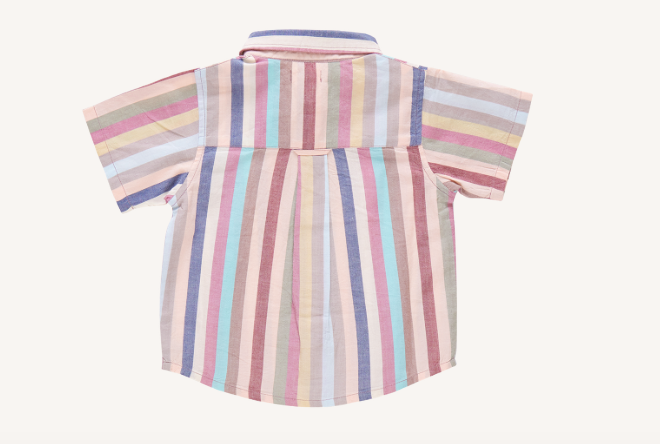 Multi Vintage Stripe collared tee