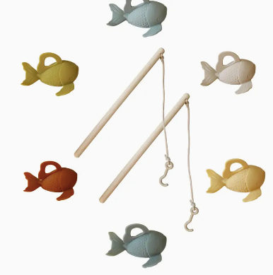 Silicone and Wood Fishing Play Set
