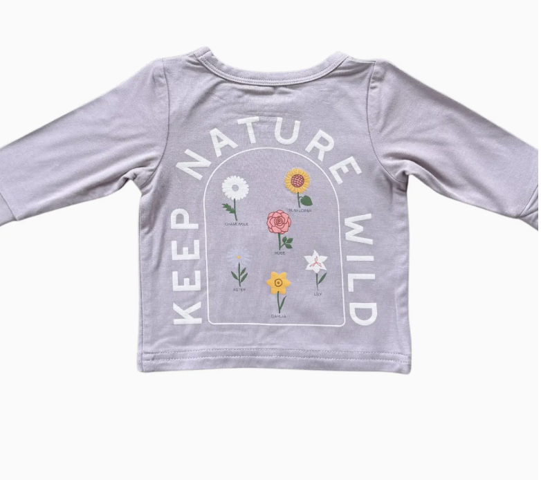 Girl's Long Sleeve Tee "Keep Nature Wild" - BabySproutsCo