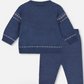 Knitted Jacquard Sweater And Pant Set Blue Gray With Bears - Baby Sweet Pea's Boutique
