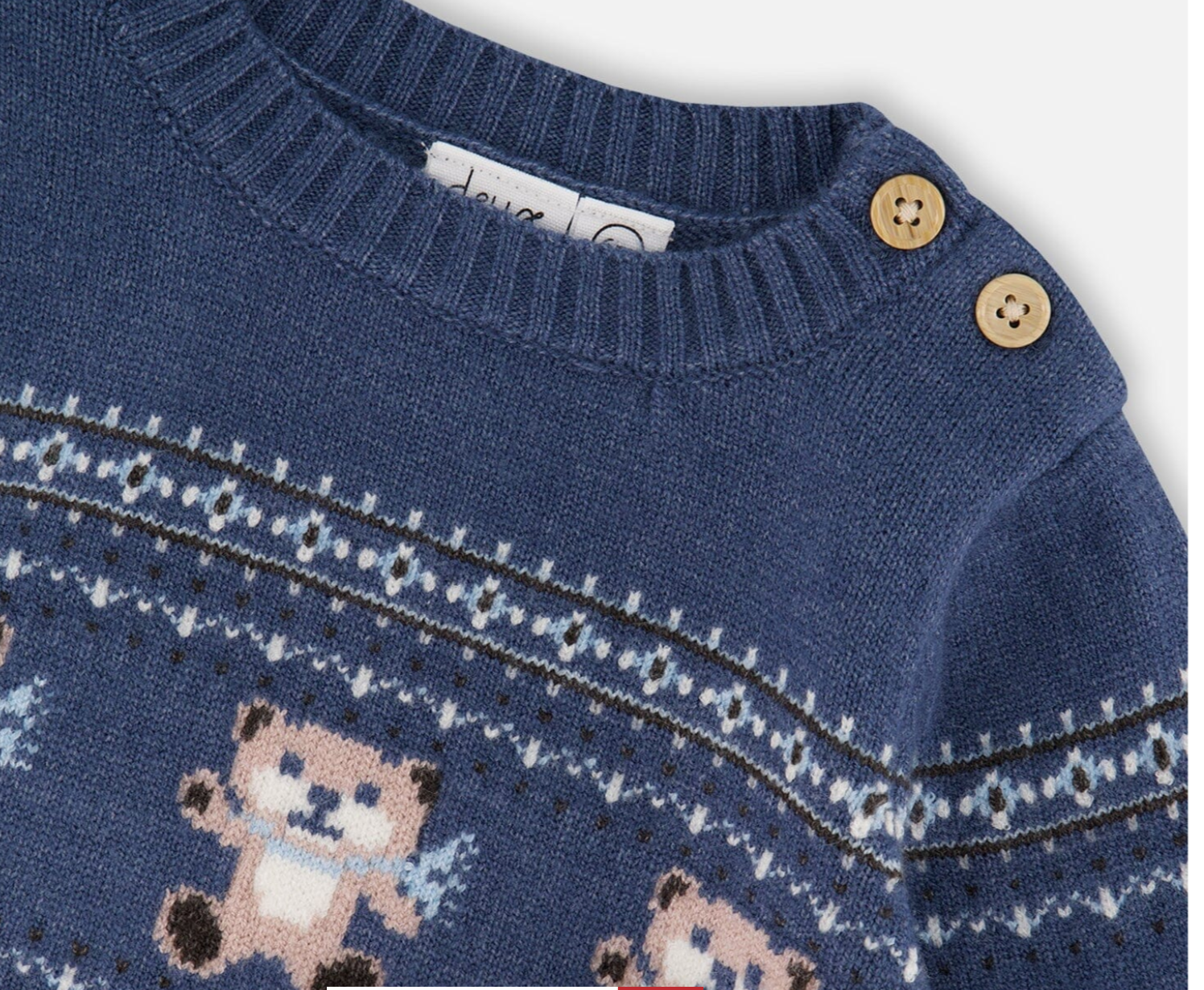 Knitted Jacquard Sweater And Pant Set Blue Gray With Bears - Baby Sweet Pea's Boutique