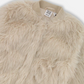 Short Faux Fur Coat Beige - Deux Nar Deux