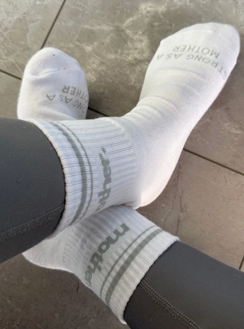 Mother. Throwback Half Crew Striped Socks-Grey - Mother Hats