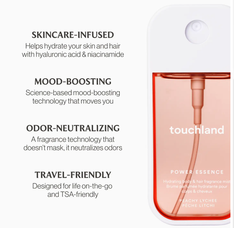 Peachy Lychee Power Essence Body & Hair Fragrance Mist - Touchland