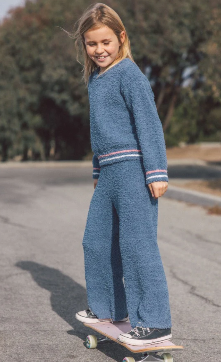 Coziest Knit Set- Dusty Blue