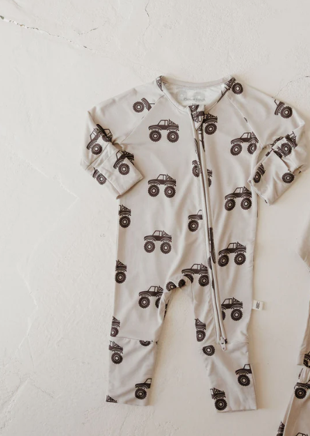 Bamboo Zip Pajamas | Monster Truck - Forever French