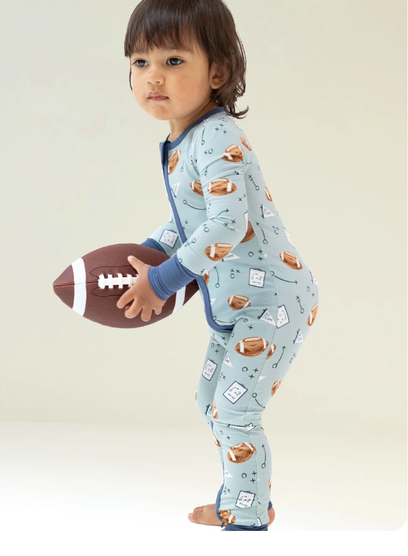 Convertible Romper- Touchdown Time - Grey Mist - Angel Dear