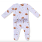 Touchdown Time - Lavender  2 Way Ruffle Zipper Footie - Angel Dear