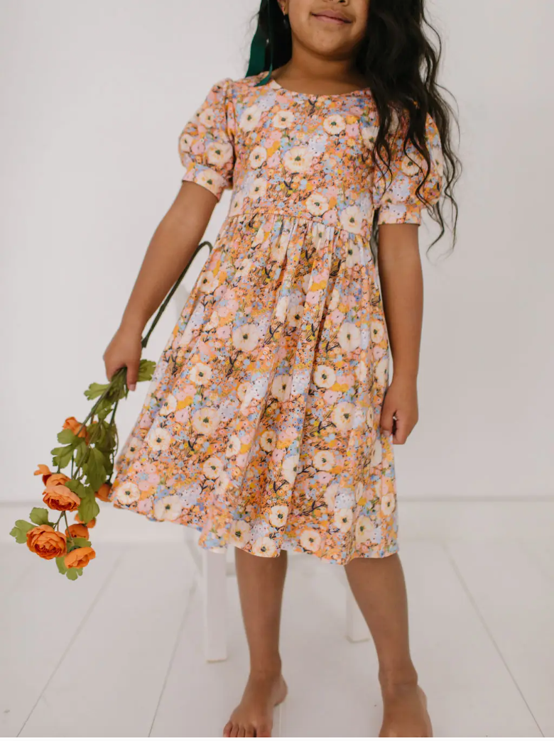 Puff Dress in Pumpkin Bouquet