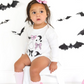 Spooky Coquette Halloween Long Sleeve Romper - White - Sweet Wink