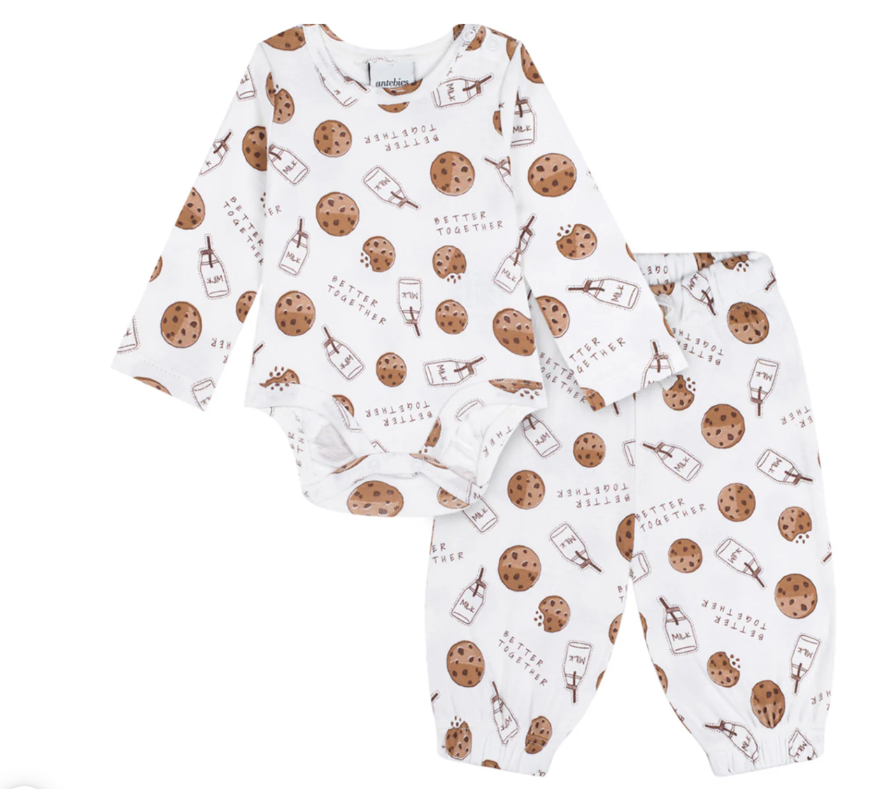 Cookie & Milk Long Sleeve Body Pants Set - Antebies