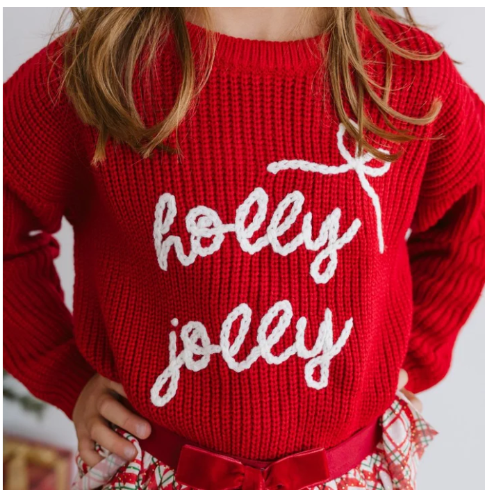 Holly Jolly Bow Christmas Knit Sweater
