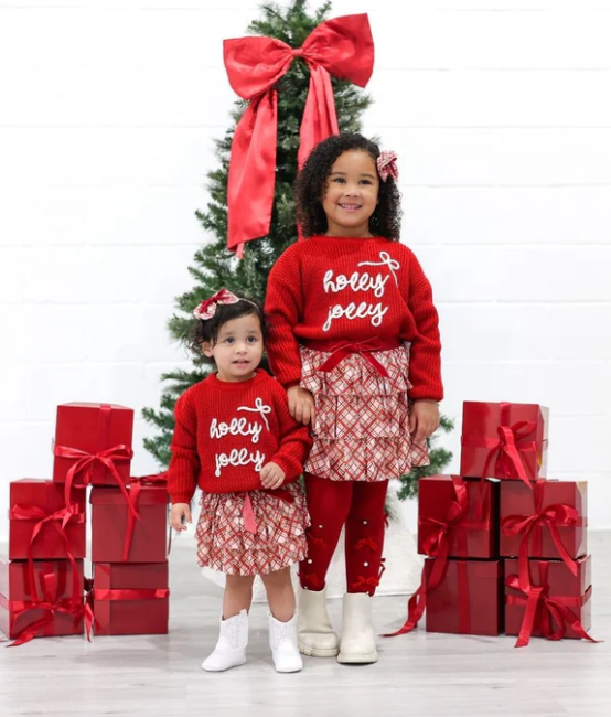 Holly Jolly Bow Christmas Knit Sweater