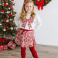 Christmas Plaid Bow Patch Sweatshirt - Natural