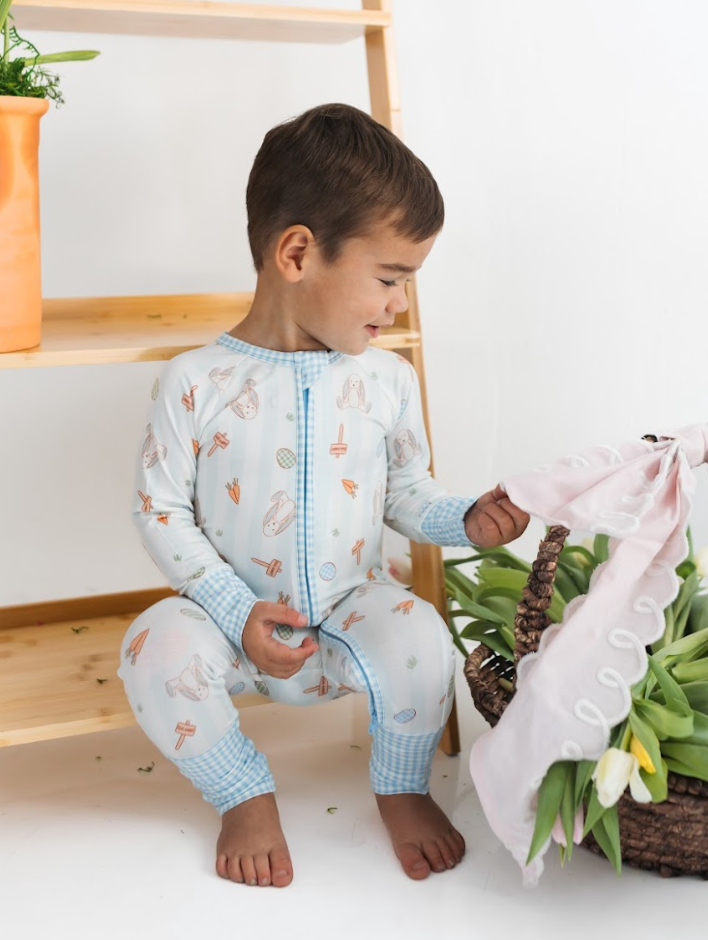 Oliver Rabbit Zipper Romper - Baby Sweet Pea's Boutique
