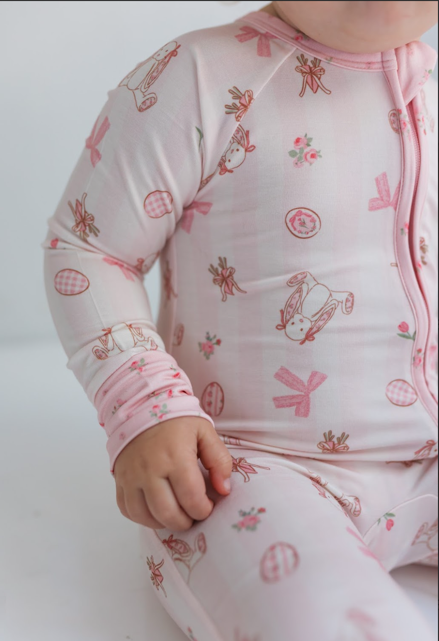 Rosie Rabbit Zipper Romper - Baby Sweet Pea's Boutique