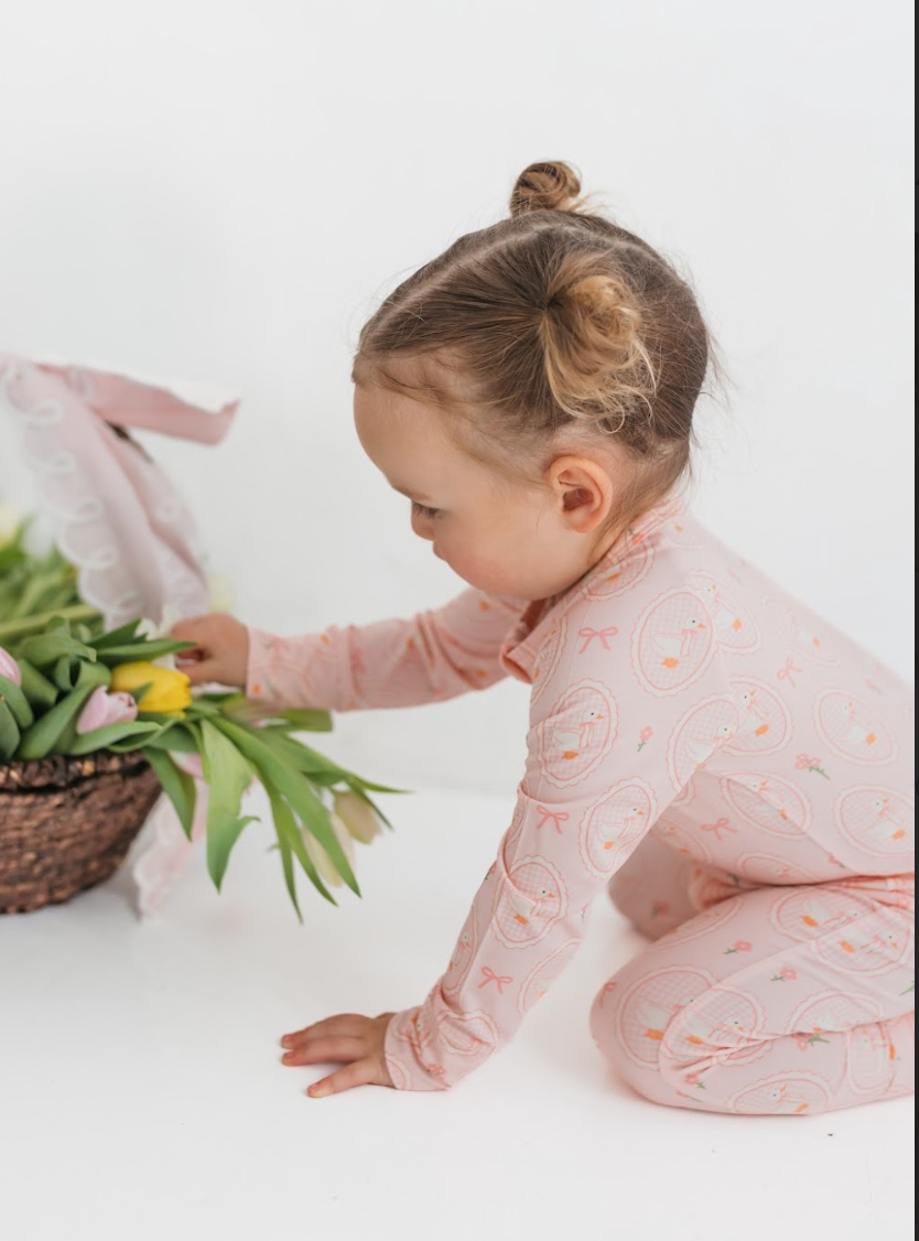 Pink Little Goose Zipper Romper - Baby Sweet Pea's Boutique