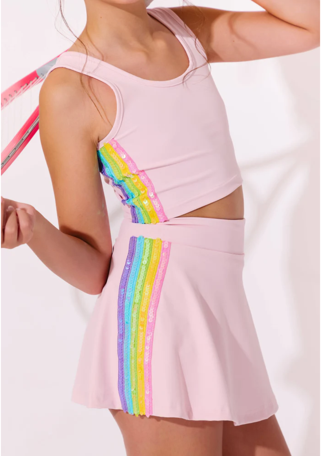 Pink Rainbow Sherbet Sequin Tennis Set - Lola and the Boys