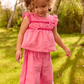 Ruffled Pants and Blouse 2-Piece Set- Pink - Mayoral