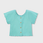 Girl Ruffled T-shirt- Turquoise - Mayoral
