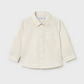 Linen collared long sleeve button down- oatmeal