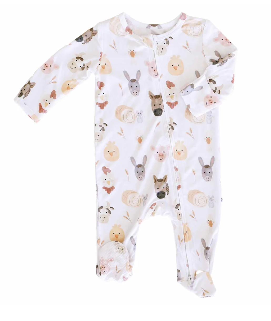 Barnyard Buddies Zipper Footie - Caden Lane