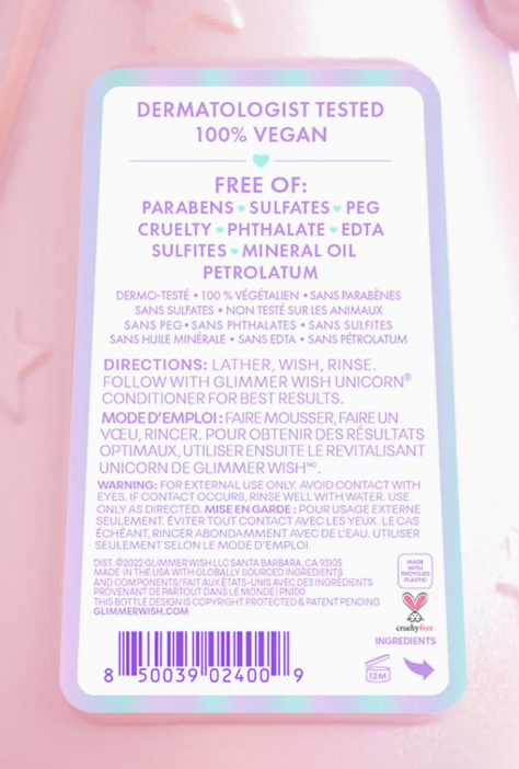 Unicorn Kids Shampoo | Paraben & Sulfate Free - Glimmer Wish