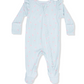 2 Way Ruffle Sleeve Zipper Footie- Tiny Cherry Stripe
