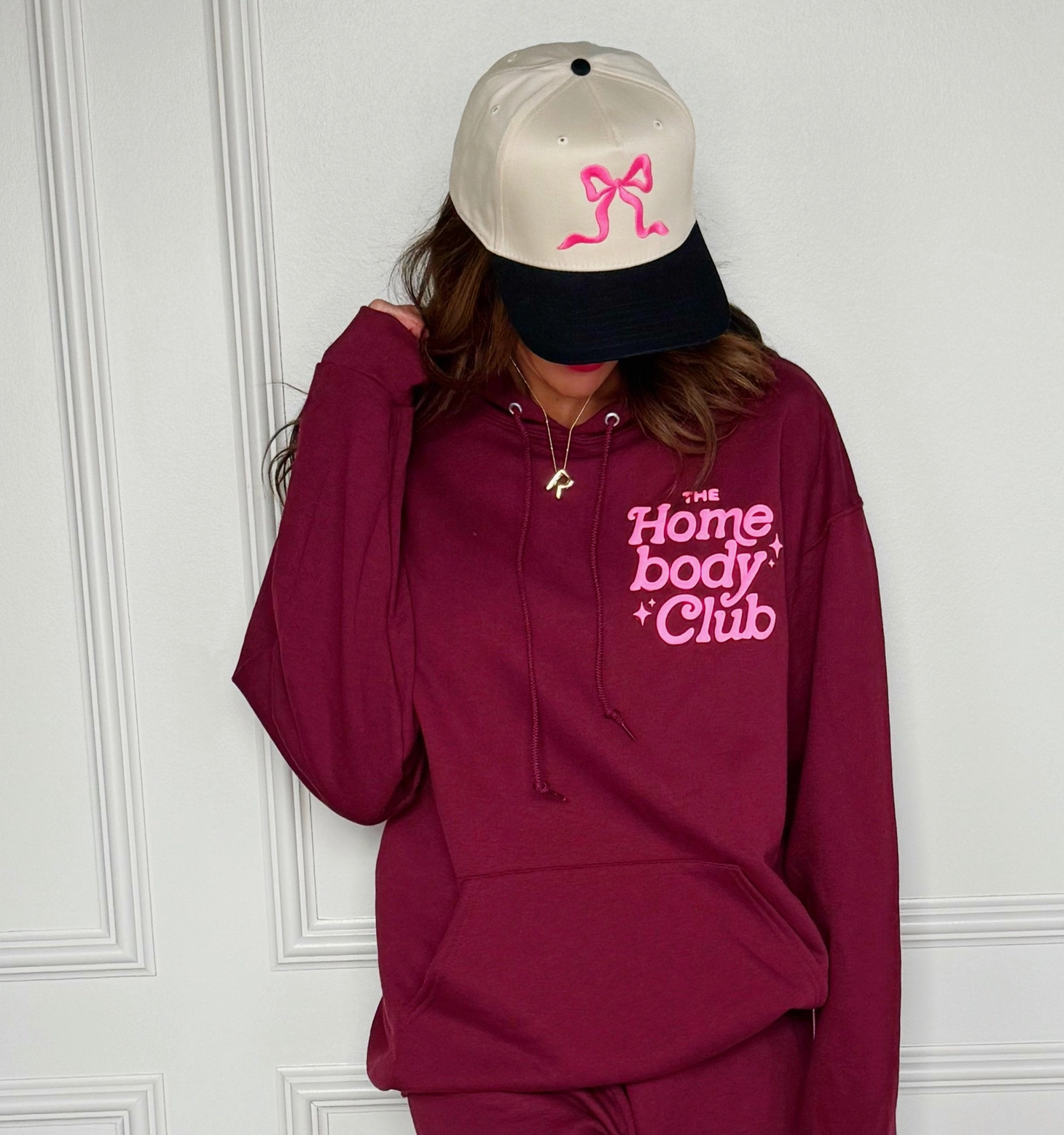 Puff Homebody Club Maroon Hoodie - Baby Sweet Pea's Boutique