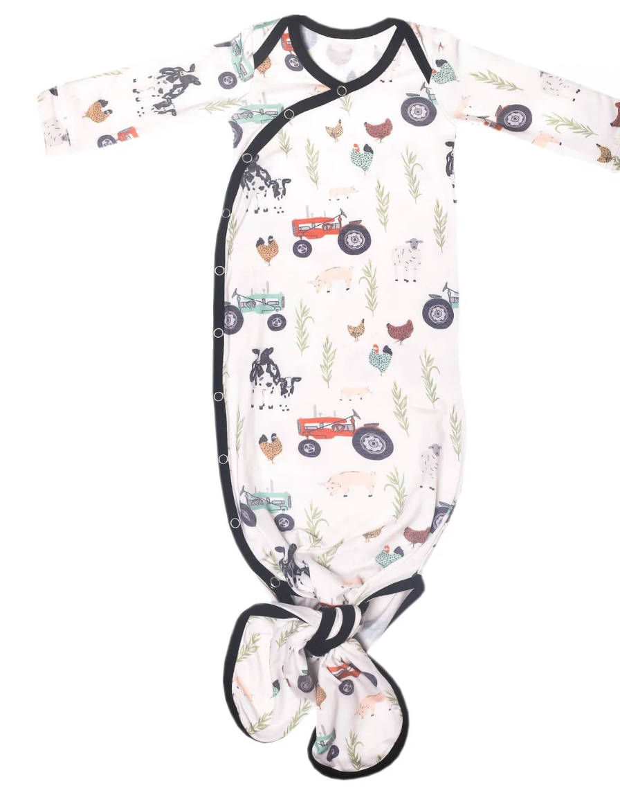 Newborn Knotted Gown- Jo - Copper Pearl