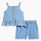 Chambray Scalloped Set - Baby Sweet Pea's Boutique