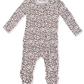Leopard Rib 2 Way Ruffle Back Zipper Footie