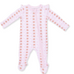 Football Bow Stripe 2 Way Ruffle Sleeve Zipper Footie