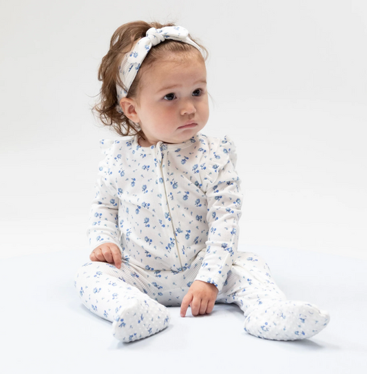 Joli Rosette 2 Way Ruffle Sleeve Zipper Footie - Angel Dear
