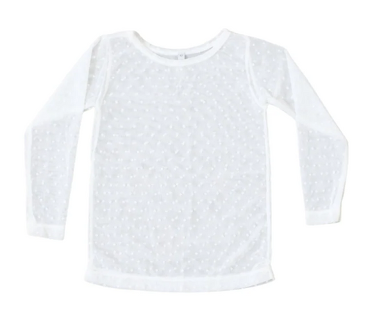 Sheer Swiss Dot Top - Be Girl Clothing