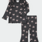Ribbon Print on Flared Legging Set - Petit Lem