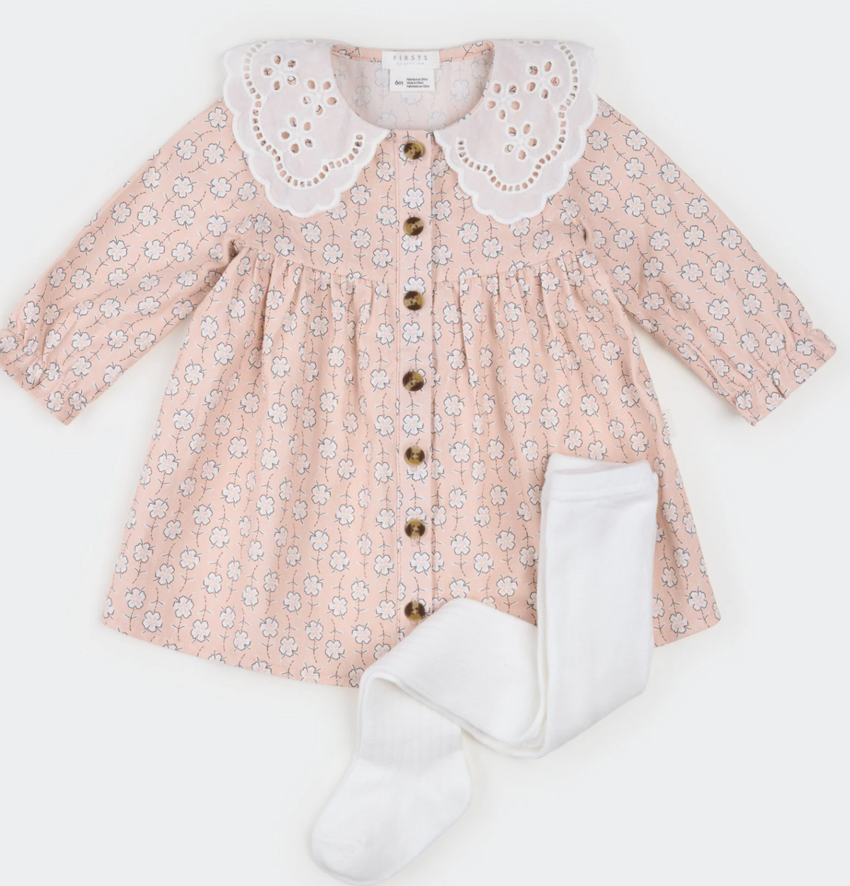 Winter Blooms Brushed Twill Dress Set - Petit Lem